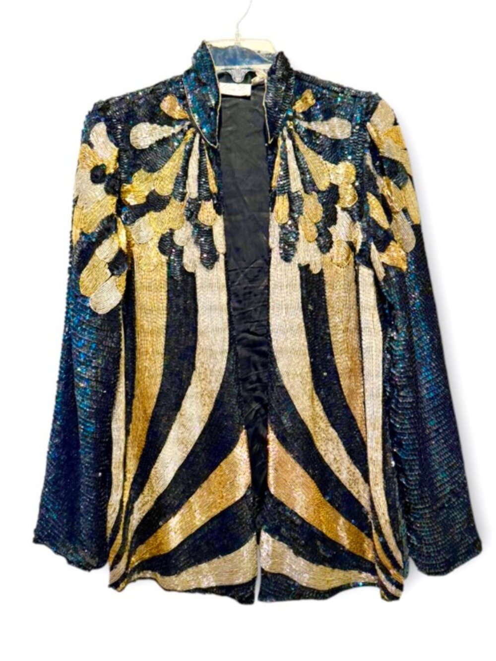 Vintage Rina Z. Beaded Silk & Sequin Jacket Size Small - Picture 8 of 10